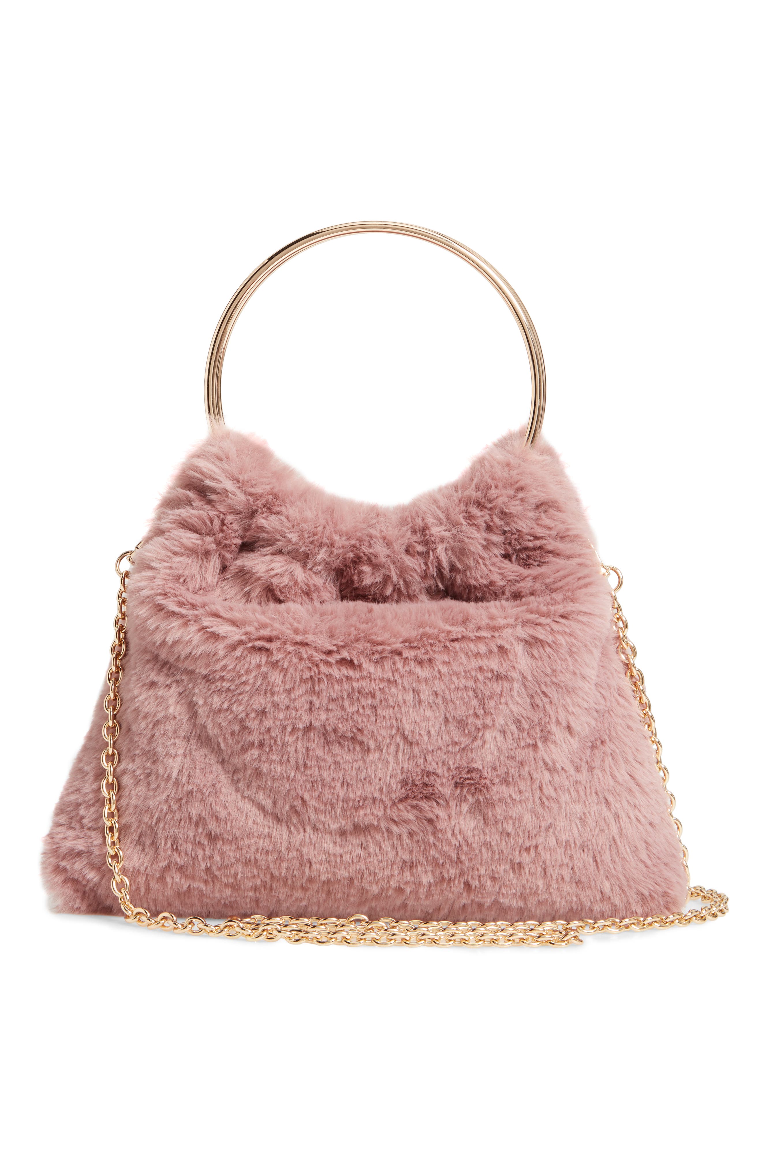 Loray Faux Fur Bag, Alternate, color, MAUVE