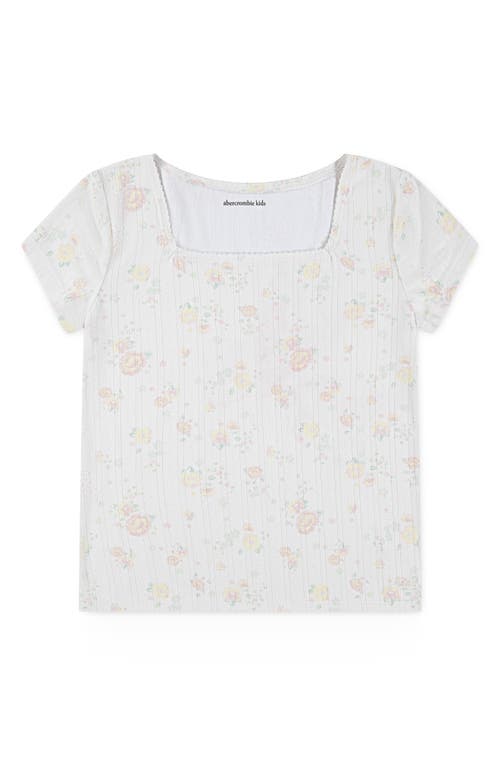 Abercrombie Kids Pointelle T-shirt In White