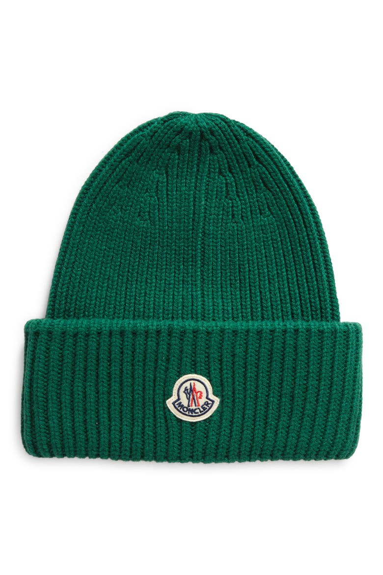 Bell Logo Patch Virgin Wool & Cashmere Beanie, Main, color, PINE GREEN