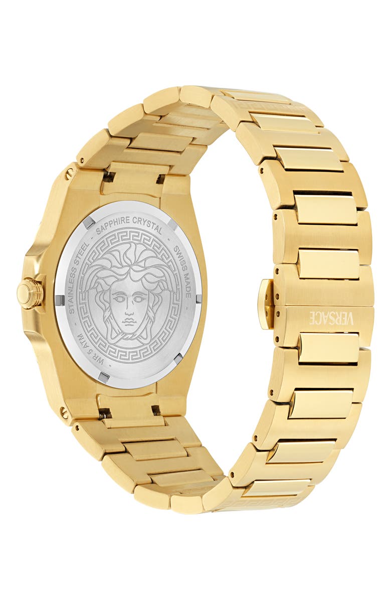 Versace Tolomeo Bracelet Watch, 40mm, Alternate, color, Ip Yellow Gold