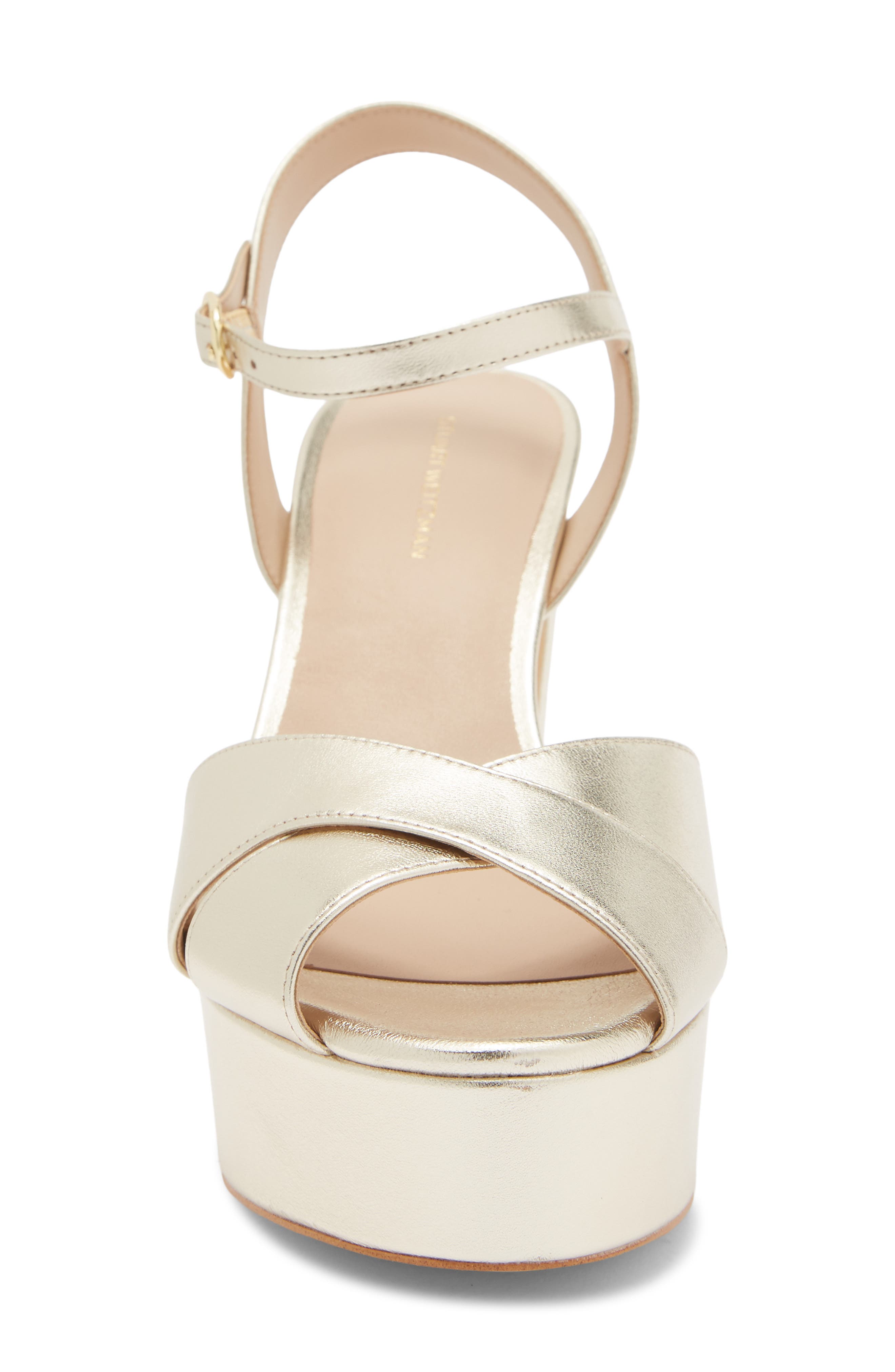 Stuart Weitzman Ivona Platform Sandal, Alternate, color, Platino