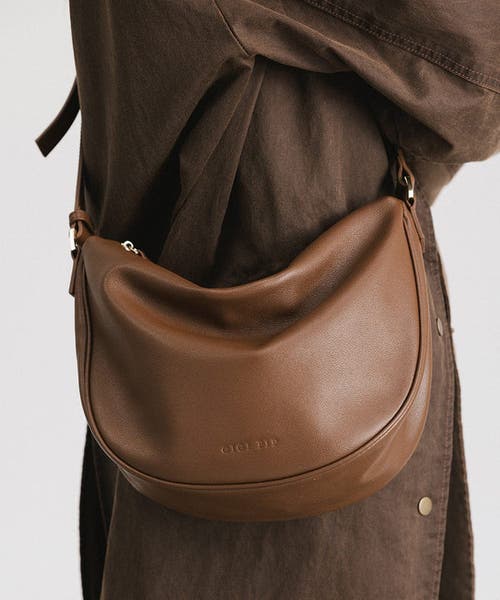 Gigi Pip Drew Genuine Leather Slouchy Bag In Chocolate