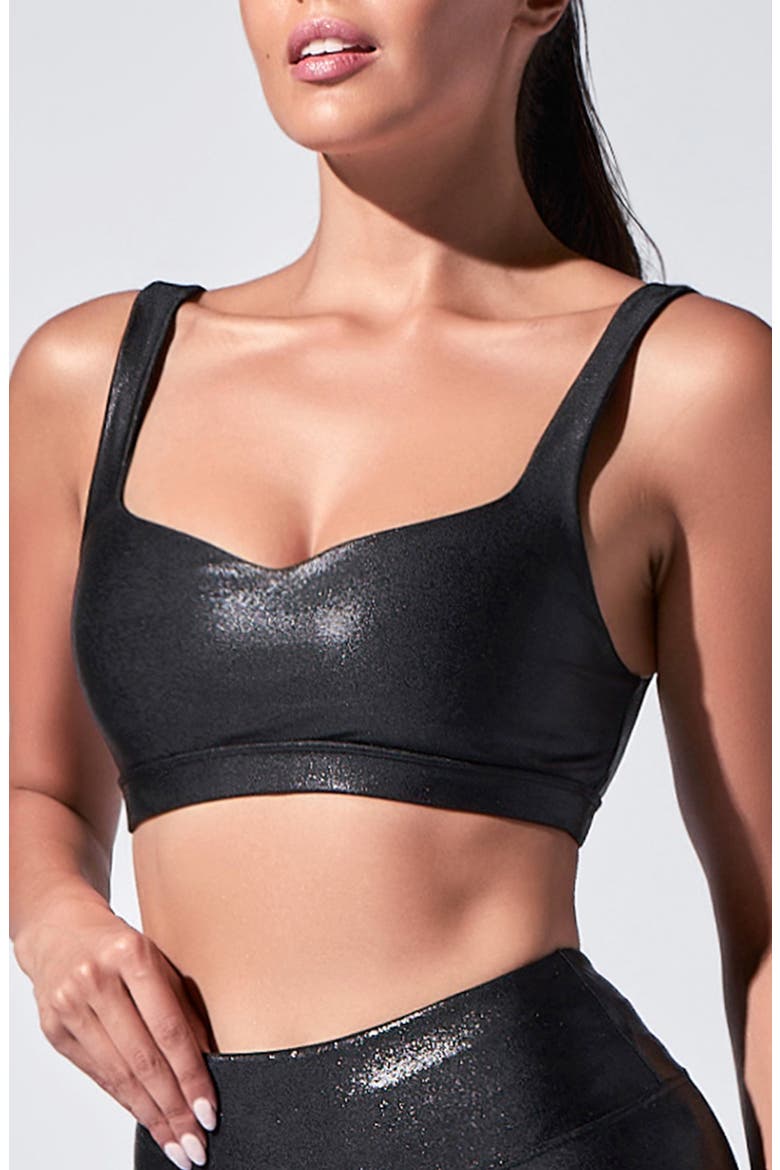 Marie Shimmer Sports Bra, Main, color, ONYX