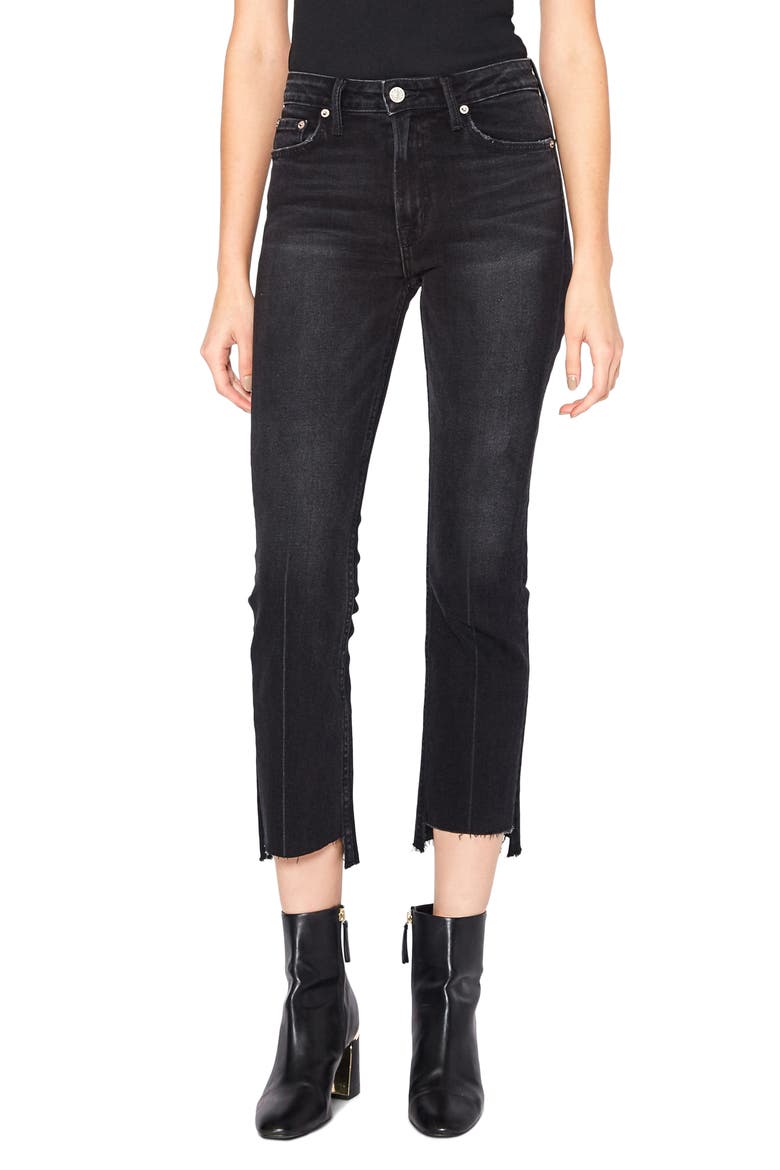 Farrah High Waist Step Hem Crop Kick Flare Jeans, Main, color, RHINO