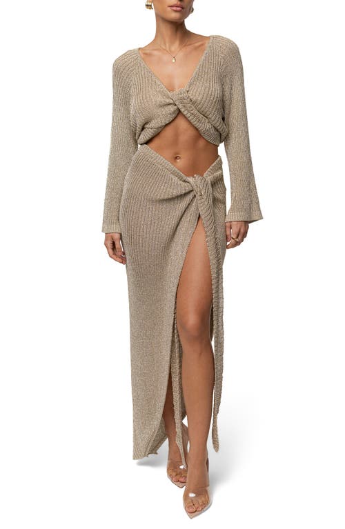 Jluxlabel Sunlit Twist Sarong Maxi Skirt In Gray