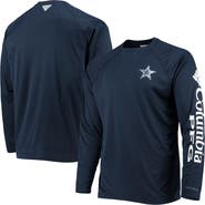 Columbia Men's Columbia Navy Dallas Cowboys Terminal Tackle Omni-Shade Raglan Long Sleeve T-Shirt