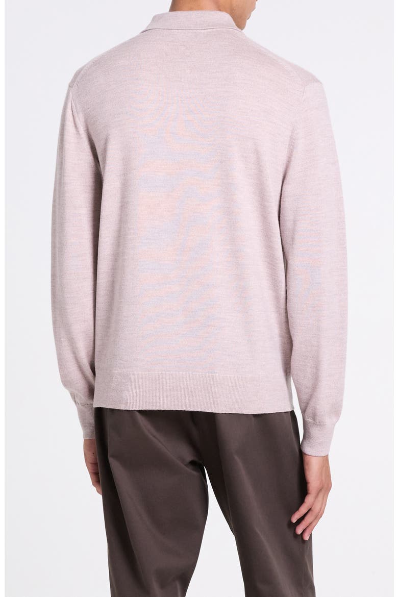 Goris Cashmere Polo Sweater, Alternate, color, PALE CLAY MELANGE - 2YS