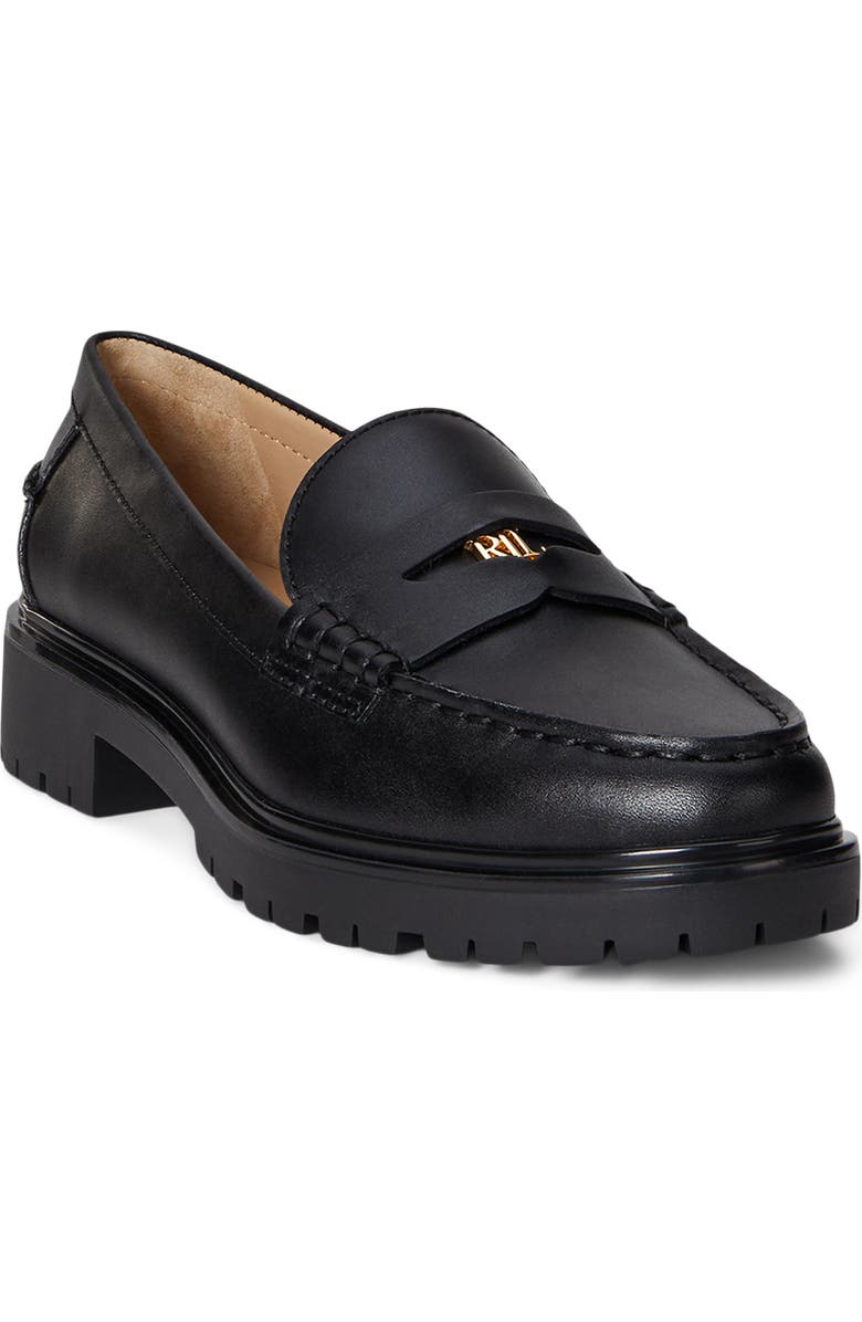 Lauren Ralph Lauren Marli Platform Penny Loafer, Main, color, Black