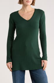 GO COUTURE V-Neck Tunic Sweater