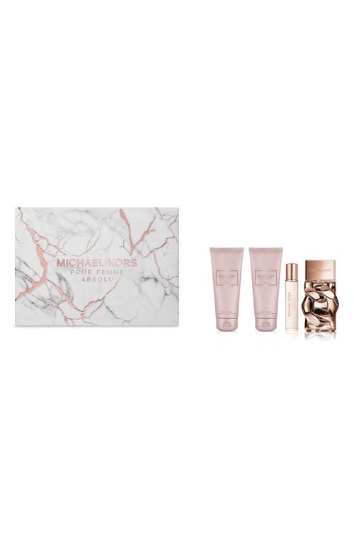 Michael Kors Pour Femme Absolu 4-piece Gift Set $207 Value In Transparent
