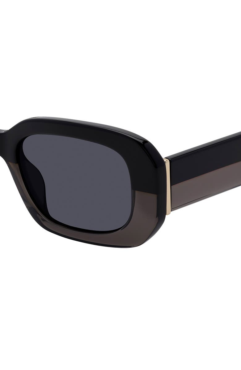 Stuart Weitzman 51mm Rectangular Sunglasses, Alternate, color, Black