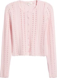 LoveShackFancy Peridot Pointelle Knit Cardigan