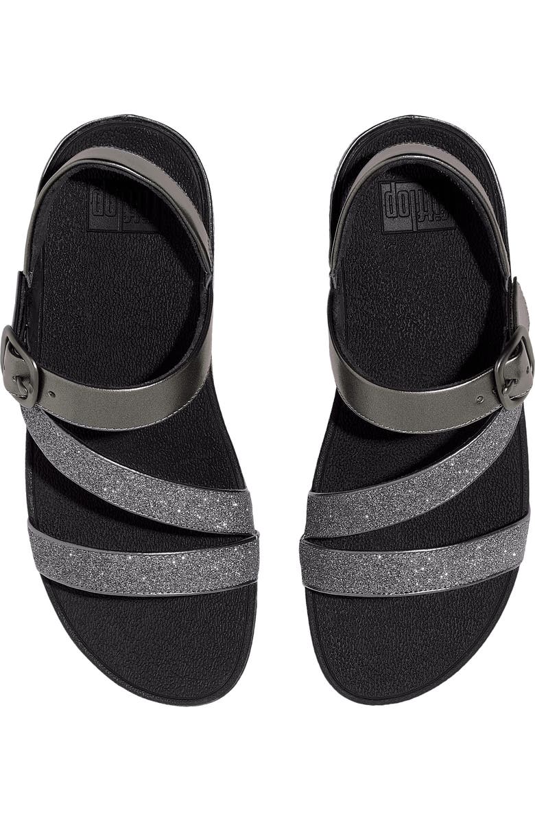 FitFlop Skinny II Glitterdust Z-Strap Sandal, Alternate, color, Pewter