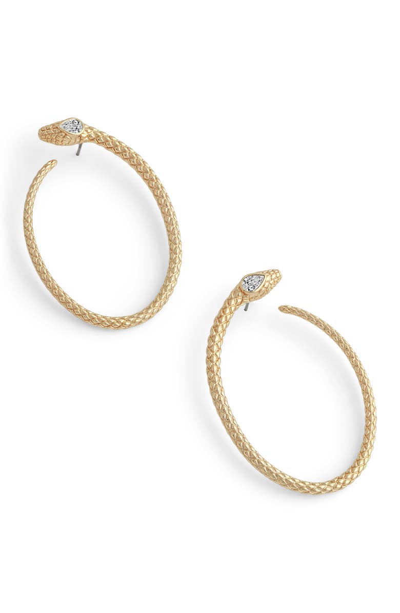 Anabel Aram Jewelry Serpent Hoop Earrings, Alternate, color, Gold