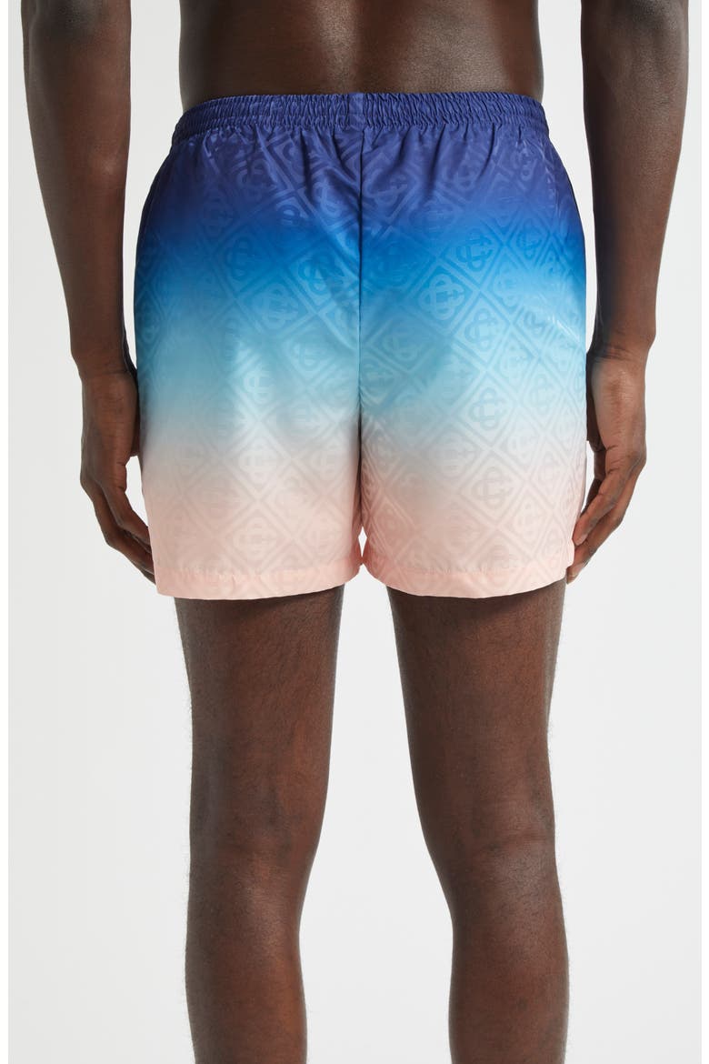 Gradient Monogram Swim Trunks, Alternate, color, BLUE GRADIENT