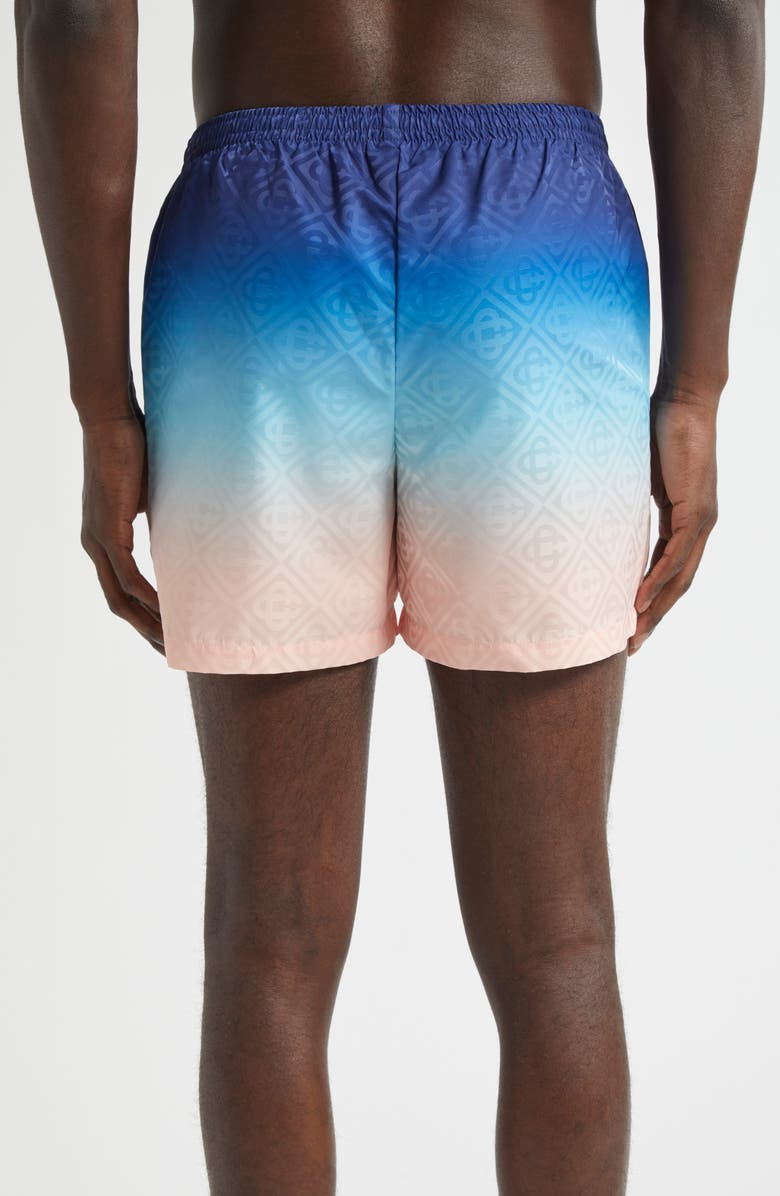 Casablanca Gradient Monogram Swim Trunks, Main, color, Blue Gradient