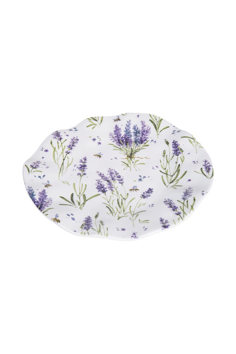 Lavender Fields Novelty Dinnerware Set of  2 Serving Plates, Alternate, color, Purple