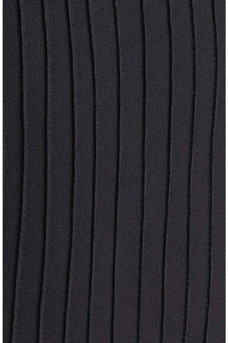 Mesh Stripe Fit & Flare Dress, Alternate, color, BLACK