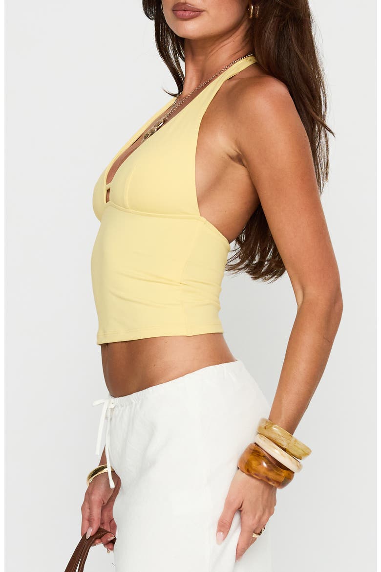 Impress Me Crop Halter Top, Alternate, color, LEMON