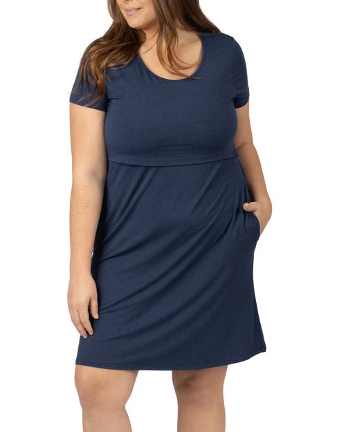 Kindred Bravely Women's Eleanora Plus Size Maternity & Nursing Lounge Dress