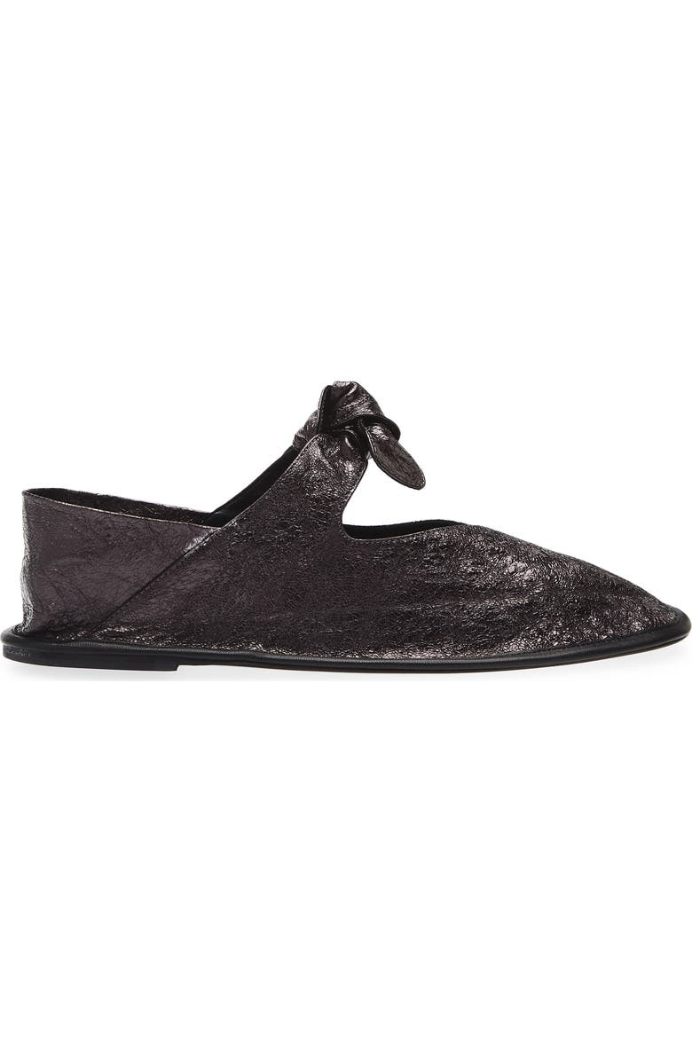 HEREU Llasada Crinkled Square Toe Flat, Alternate, color, Pewter