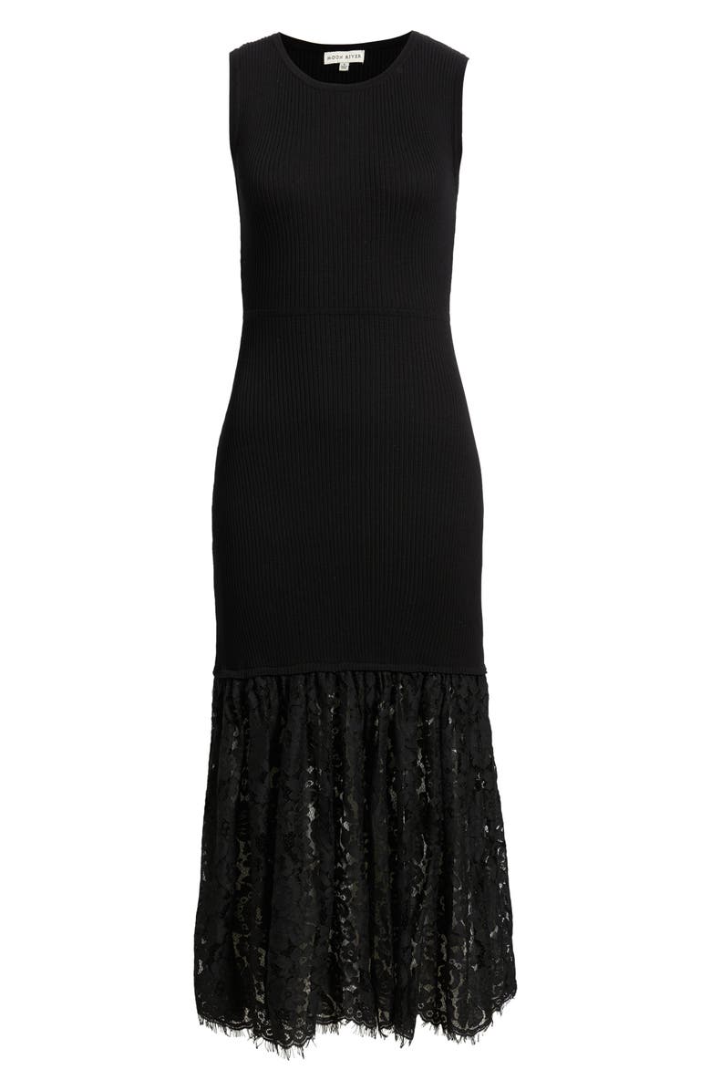 MOON RIVER Sleeveless Lace Sweater Dress, Alternate, color, Black