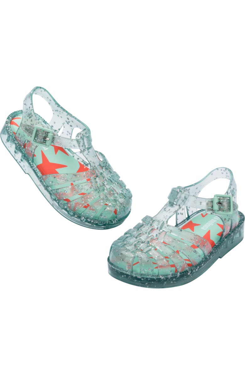 Mini Melissa Kids' Possession Metallic Jelly Sandal, Alternate, color, Glitter Green
