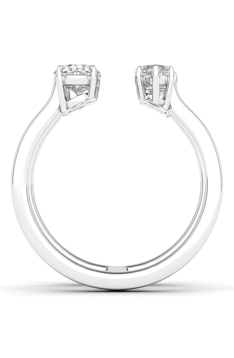 HauteCarat Fancy 4-Stone Lab Created Diamond Ring, Alternate, color, 18K White Gold