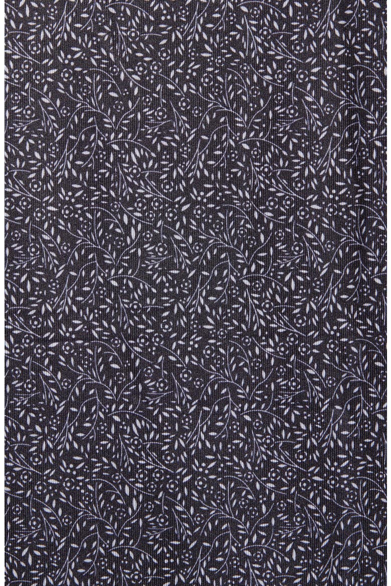 Pike Micro Floral Print Polo, Alternate, color, BLACK