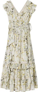 AllSaints Canto Floral Ruffle Maxi Dress