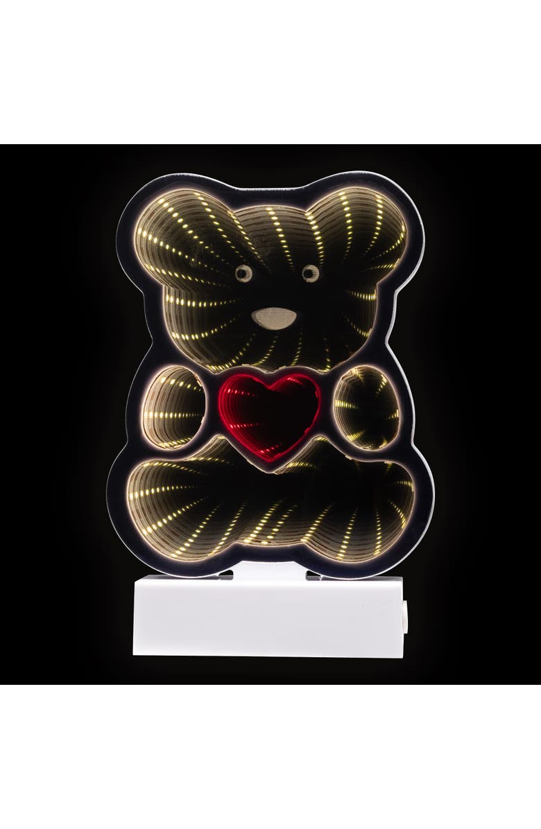 Northlight LED Lighted 3D Teddy Bear with Heart Infinity Mirror - 8", Alternate, color, 