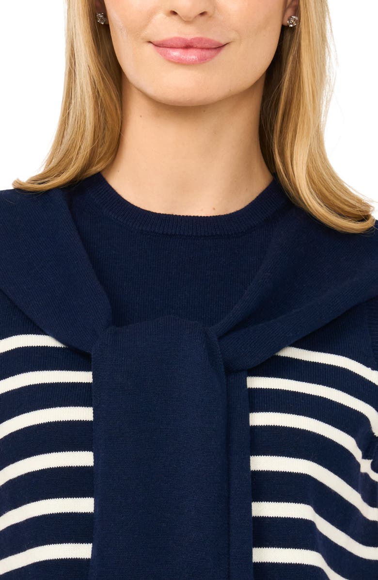 Halogen<sup>®</sup> Stripe Front Tie Sleeveless Sweater, Alternate, color, Classic Navy