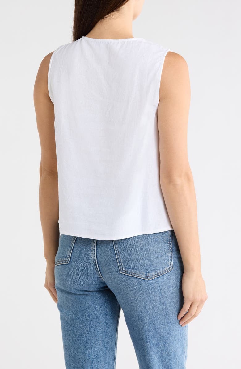 Ellen Tracy Embroidered Eyelet Sleeveless Top, Alternate, color, White