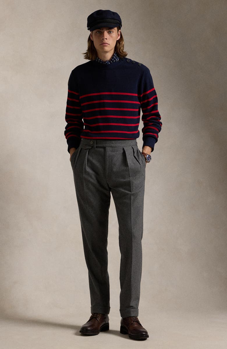 Polo Ralph Lauren Stripe Waffle Knit T-Shirt, Alternate, color, 