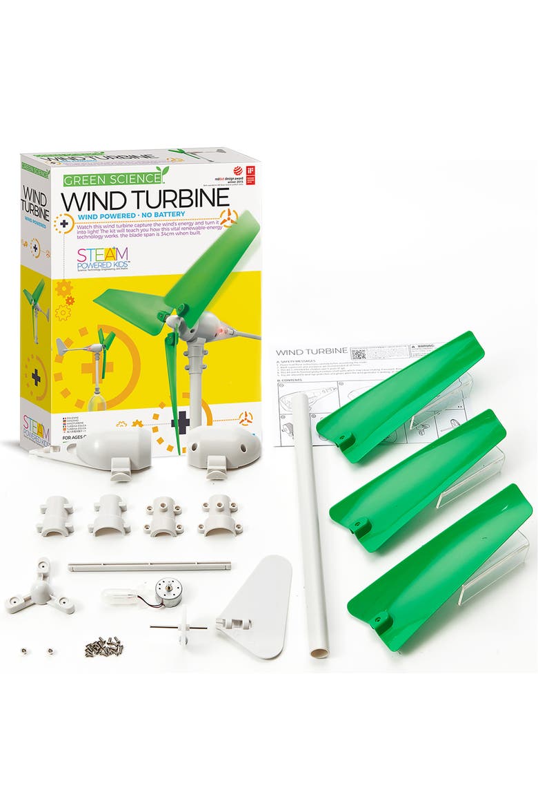 Green Science, Wind Turbine, DIY Functional Turbine Kit, Kids 5+, Alternate, color, Multicolored