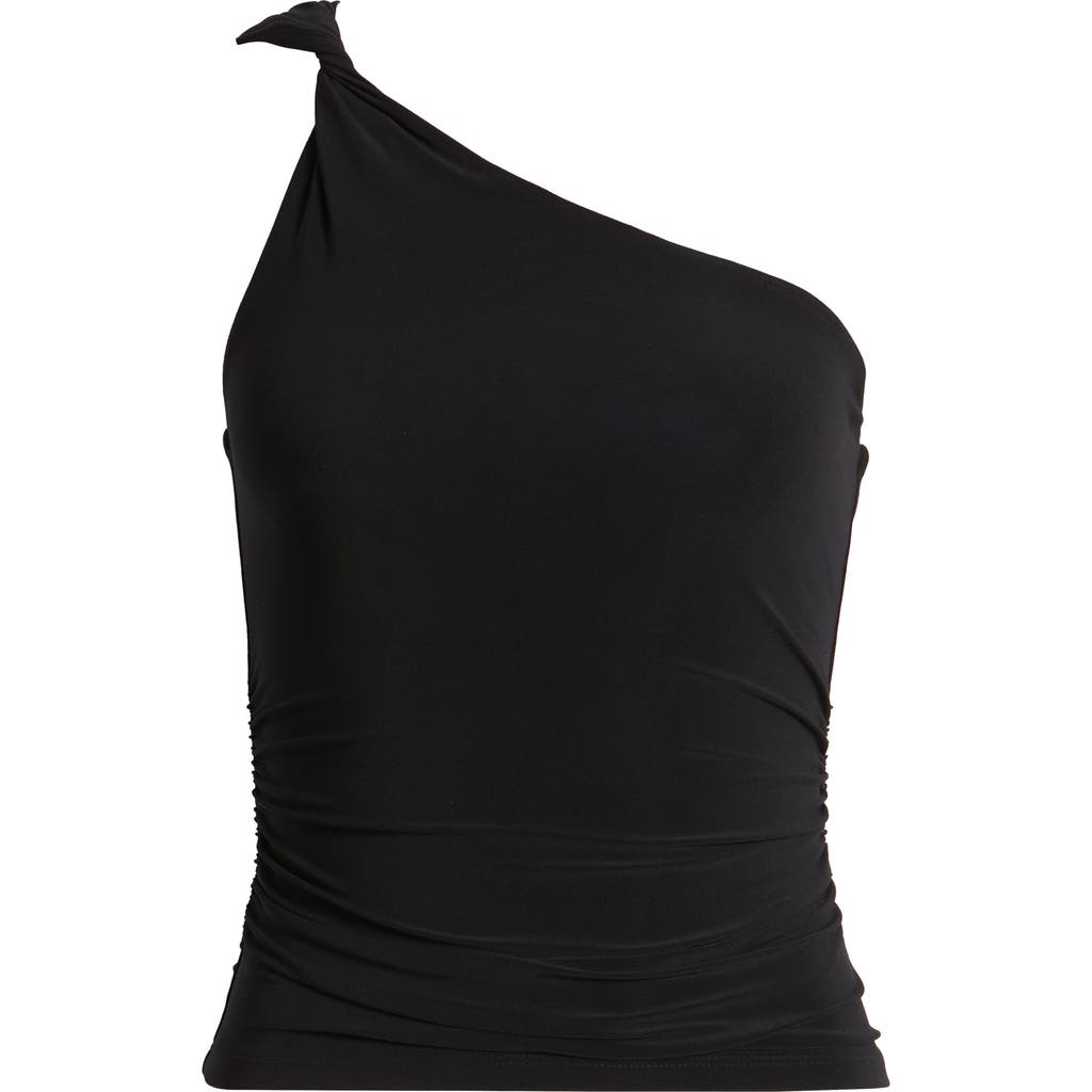 Open Edit Rosette One-shoulder Mesh Top In Multi