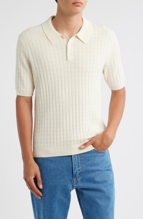 Naples Rib Cotton & Cashmere Polo Sweater