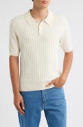 Wax London Naples Rib Cotton & Cashmere Polo Sweater