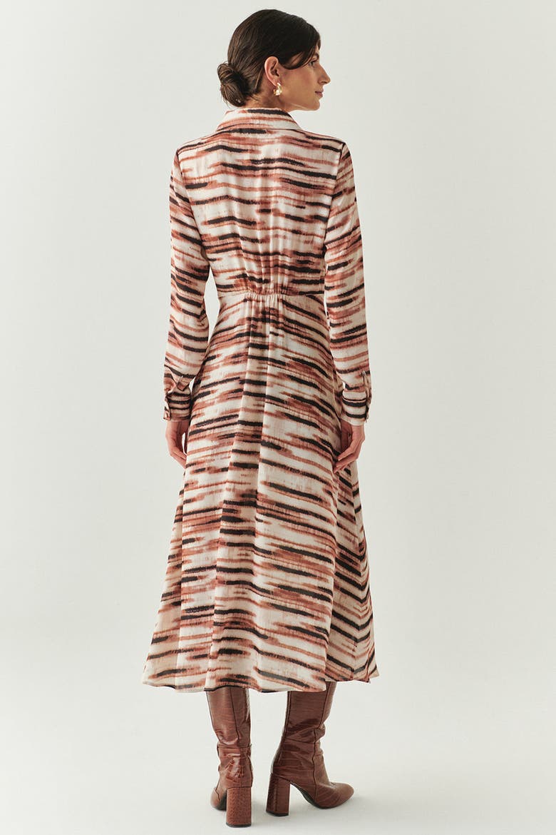 Fallon Chiffon Midi Dress, Alternate, color, Brown