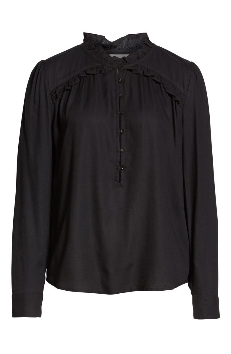 Hinge Ruffle Detail Popover Blouse, Alternate, color, 