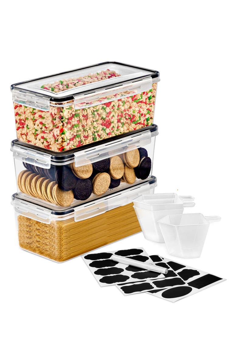 SORBUS 3-Pack 13.5 Cup Storage Containers with Lids, Alternate, color, Clear