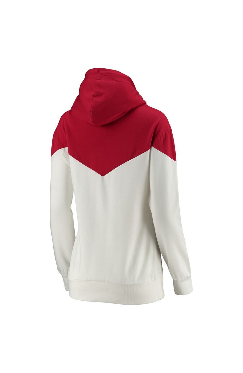 GAMEDAY COUTURE Women's Gameday Couture White/Crimson Alabama Crimson Tide Old School Arrow Blocked Cowl Neck Tri-Blend Pullover Hoodie, Alternate, color, 