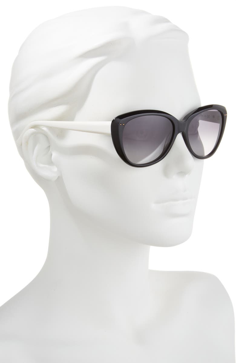Kate Spade New York 'angelique' 55mm retro sunglasses, Alternate, color, Black Cream
