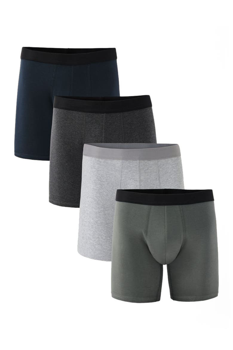 Everyday Extended Boxer Brief 4-Pack Made With Organic Cotton, Main, color, Classic Neutrals
