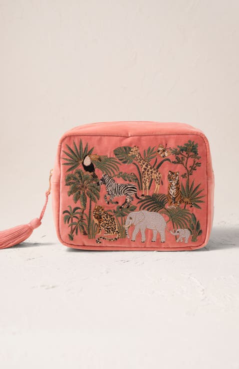 World Wildlife Velvet Wash Bag