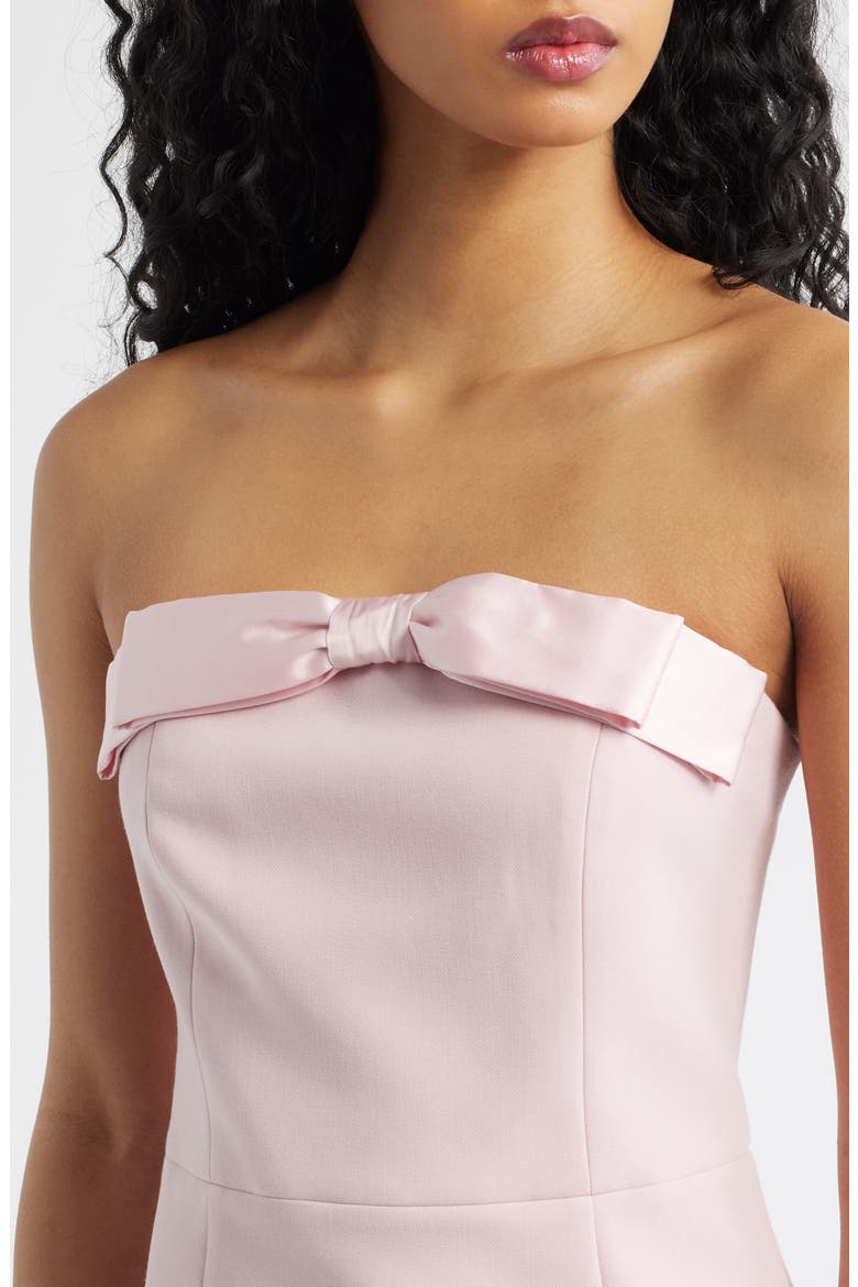 Bella Bow Strapless Cocktail Minidress, Alternate, color, PINK