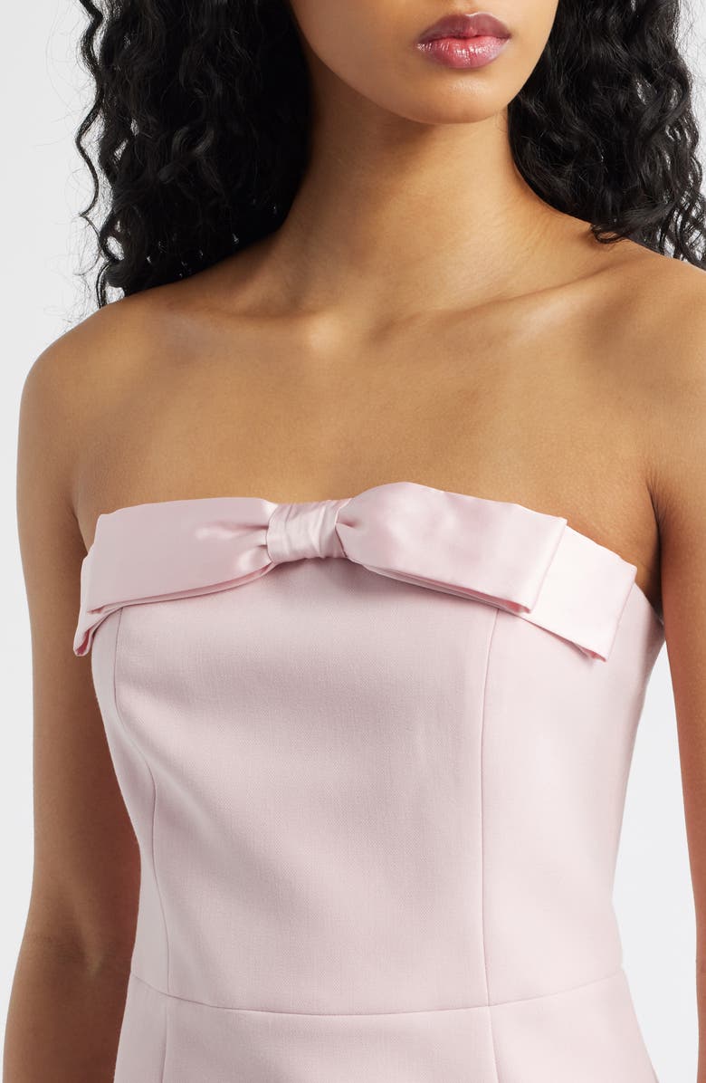 Lucy Paris Bella Bow Strapless Cocktail Minidress, Alternate, color, Pink