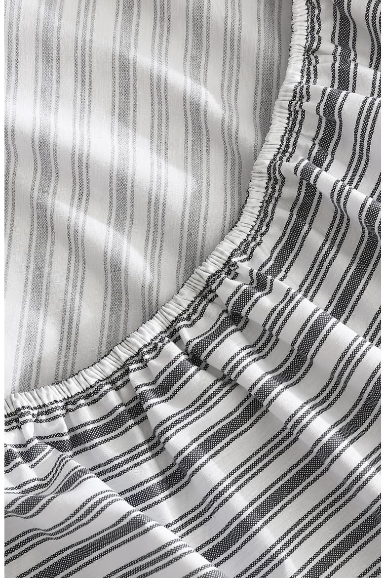 Coleridge Stripe Fitted Sheet, Alternate, color, CHARCOAL
