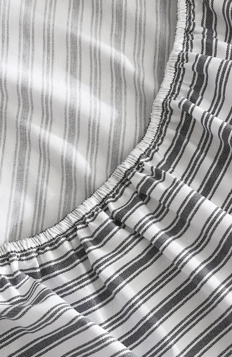 Nautica Coleridge Stripe Fitted Sheet, Alternate, color, Charcoal