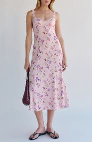 Reformation Tully Ditsy Floral Sweetheart Neck Midi Dress